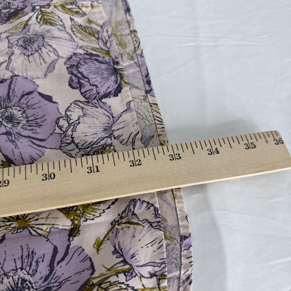 Duluth Trading Co Shirt Womens 2XL Purple Floral Button Front Top Pockets Cotton - Picture 7 of 7